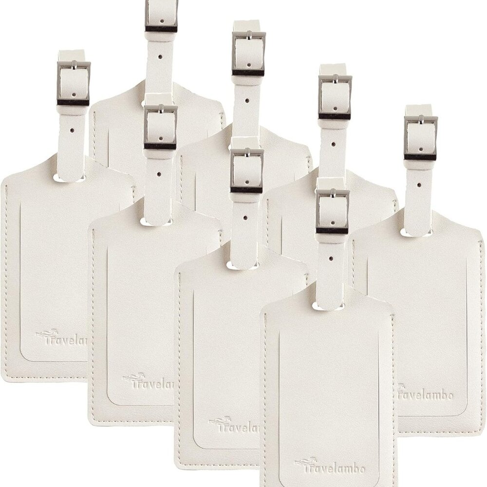 8 Pack Luggage Tags Faux Leather for Suitcases Travel Bag Labels with Protection